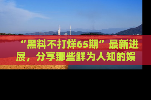 “黑料不打烊65期”最新进展,分享那些鲜为人知的娱乐八卦